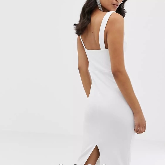 ASOS White Knee Length Midi Dress - Picture 5 of 5